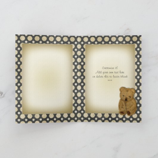 Trieste oude teddybeer groet Kaarten (Binnen)