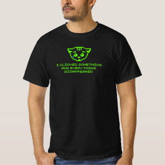 Trieste Pixel Cat klikte iets grappigs programmeur T-shirt