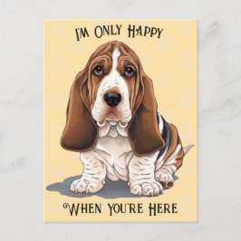 Trieste puppy Briefkaart alleen blij als je hier b