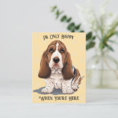 Trieste puppy Briefkaart alleen blij als je hier b (Staand voorkant)