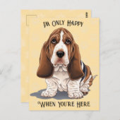 Trieste puppy Briefkaart alleen blij als je hier b (Voorkant / Achterkant)