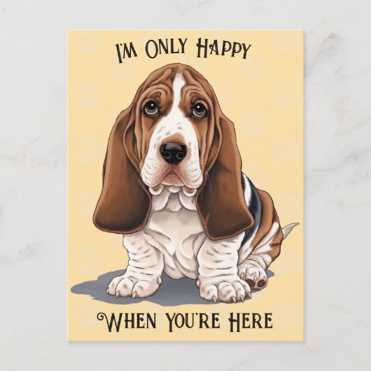 Trieste puppy Briefkaart alleen blij als je hier b (Voorkant)