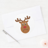 Trieste rendieren kerst ronde Sticker, glanzend Ronde Sticker (Envelop)
