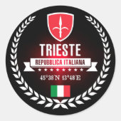 Trieste Ronde Sticker (Voorkant)
