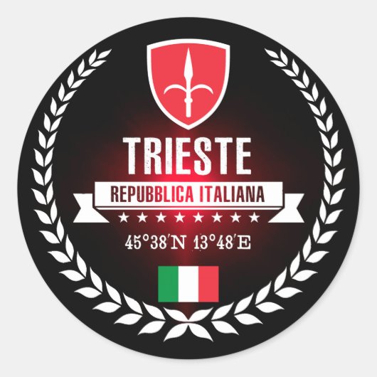 Trieste Ronde Sticker (Voorkant)