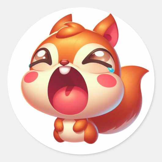 Trieste Schattigee eekhoorn Ronde Sticker (Voorkant)