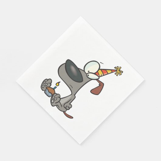 Trieste verjaardag Cartoon met cupcake Servet (Hoek)