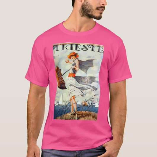 Trieste Vintage Travel Poster T-shirt (Voorkant)