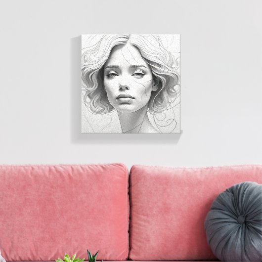 trieste vrouw canvas afdruk (Insitu (Woonkamer))