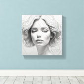 trieste vrouw canvas afdruk (Insitu (Houten vloer))