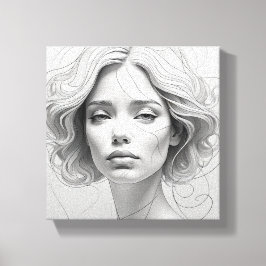 trieste vrouw canvas afdruk