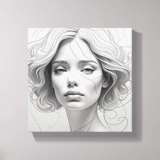 trieste vrouw canvas afdruk (Voorkant)