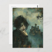 Trieste vrouw in het kasteel briefkaart (Voorkant / Achterkant)