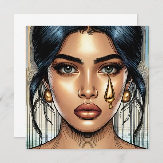  trieste vrouw met gouden scheur (Voorkant / Achterkant)