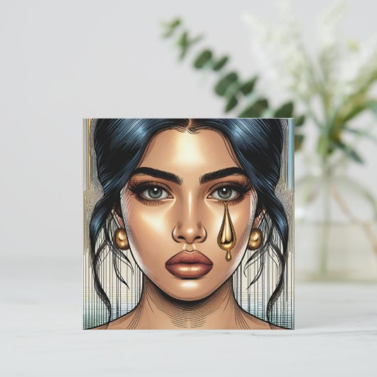  trieste vrouw met gouden scheur (Staand voorkant)