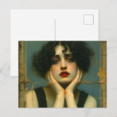 Trieste vrouw met haar handen op haar gezicht briefkaart (Voorkant / Achterkant)