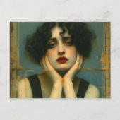 Trieste vrouw met haar handen op haar gezicht briefkaart (Voorkant)