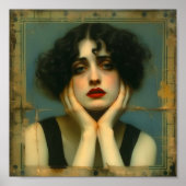 Trieste vrouw met haar handen op haar gezicht poster (Voorkant)