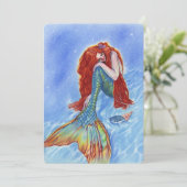 trieste zeemeermin onderwatervlakte notaris bedankkaart (Staand voorkant)