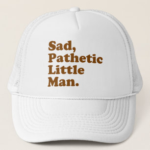 Triestige, zielige kleine man. trucker pet