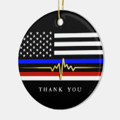 Trifecta-vlag voor de openbare dienst | Patriottis Keramisch Ornament (Links)