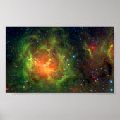 Trifid Nebula NASA Spitzer Poster (Voorkant)