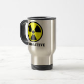 Trifoil-symbool voor radioactiviteit reisbeker (Voorkant links)