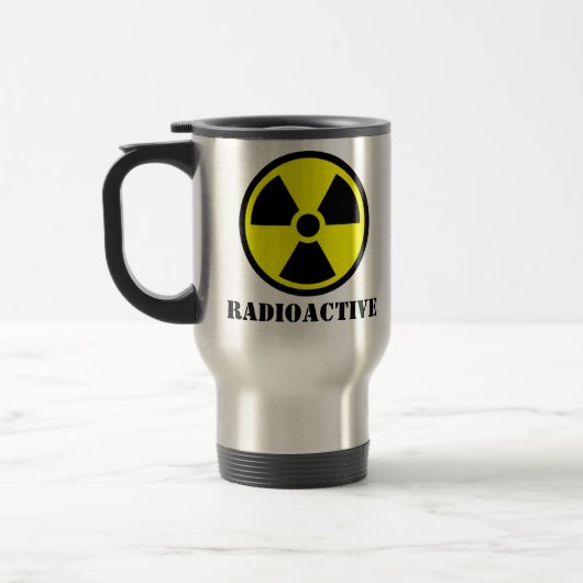 Trifoil-symbool voor radioactiviteit reisbeker (Links)