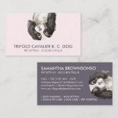 Trifold cavalier koning Charles hond Visitekaartje (Voorkant / Achterkant)