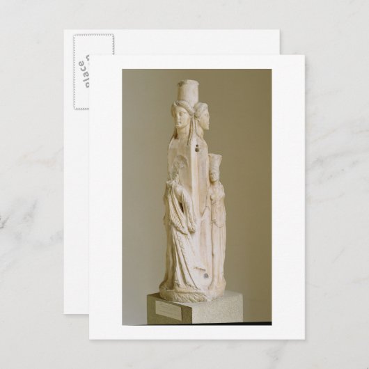 Triform Herm van Hecate, marmer sculptuur, attisch Briefkaart (Voorkant / Achterkant)
