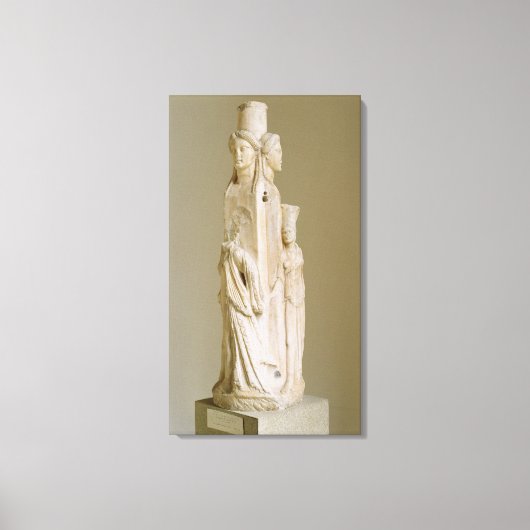 Triform Herm van Hecate, marmer sculptuur, attisch Canvas Afdruk (Voorkant)