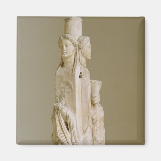 Triform Herm van Hecate, marmer sculptuur, attisch Magneet (Voorkant)