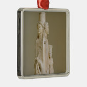 Triform Herm van Hecate, marmer sculptuur, attisch Metalen Ornament (Rechts)