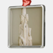 Triform Herm van Hecate, marmer sculptuur, attisch Metalen Ornament (Links)