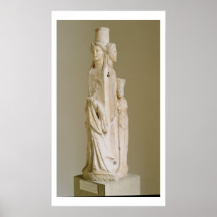 Triform Herm van Hecate, marmer sculptuur, attisch Poster