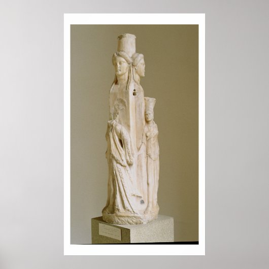 Triform Herm van Hecate, marmer sculptuur, attisch Poster (Voorkant)