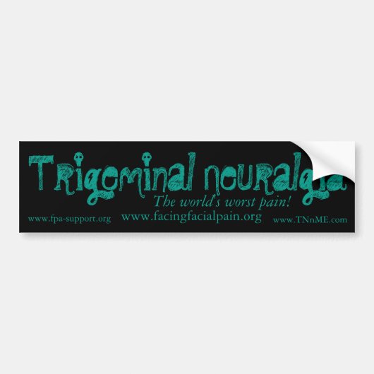Trigeminale Neuralgie Bumpersticker (Voorkant)