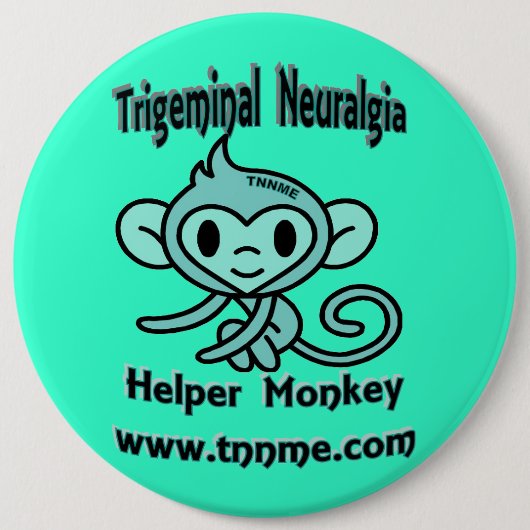 Trigeminale Neuralgie Helper apenpijn. Ronde Button 6,0 Cm (Voorkant)