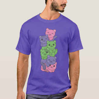Trigender Flag Cat Pride LGBTQ Schattigee kattenjo T-shirt