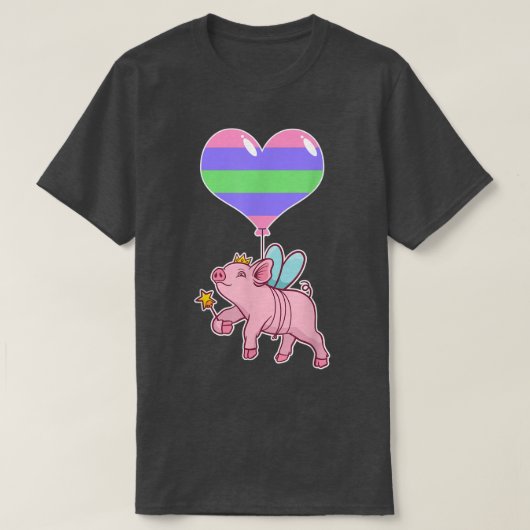 Trigender Pig Fairyseual IdentityNonbinary Love T-shirt (Design voorkant)