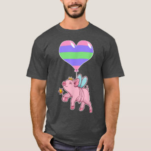 Trigender Pig Fairyseual IdentityNonbinary Love T-shirt