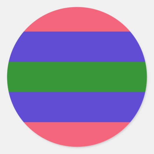 Trigender Pride Vlag Ronde Sticker (Voorkant)