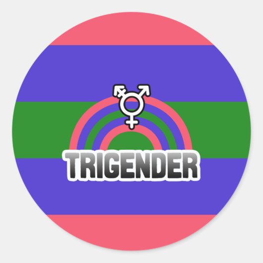 TRIGENDER REGENBOOG STICKER (Voorkant)