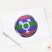 trigender ronde sticker (Envelop)