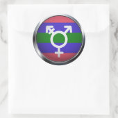 trigender ronde sticker (Tas)