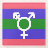 Trigender trots glazen onderzetter (Voorkant)