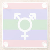 Trigender trots glazen onderzetter (Achterkant)