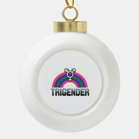 Trigender trots keramische bal ornament (Voorkant)