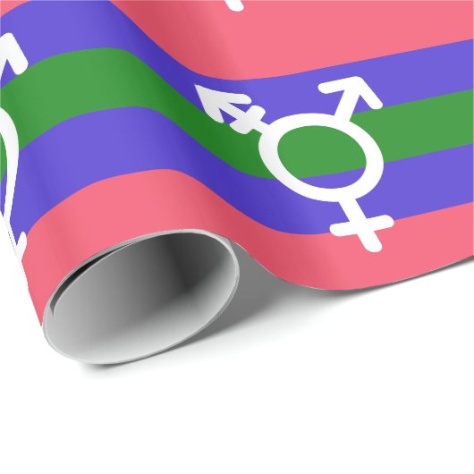 TRIGENDER VLAG EN SYMBOOL CADEAUPAPIER (Rol Hoek)