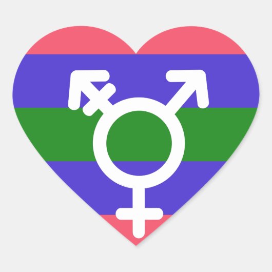 TRIGENDER VLAG EN SYMBOOL HART STICKER (Voorkant)